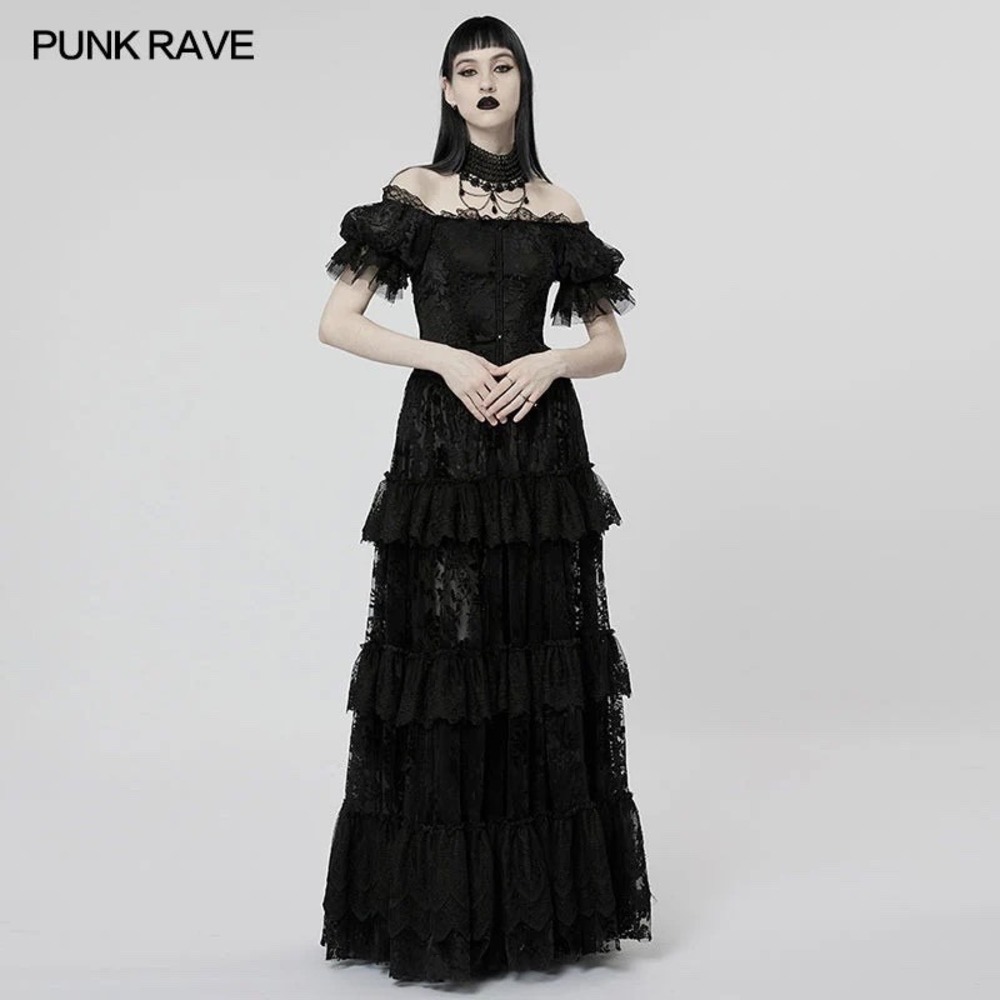 Punk Rave Goth Gorgeous Print Dress Women S Victorian‎ Whimsigoth Lace Romantic